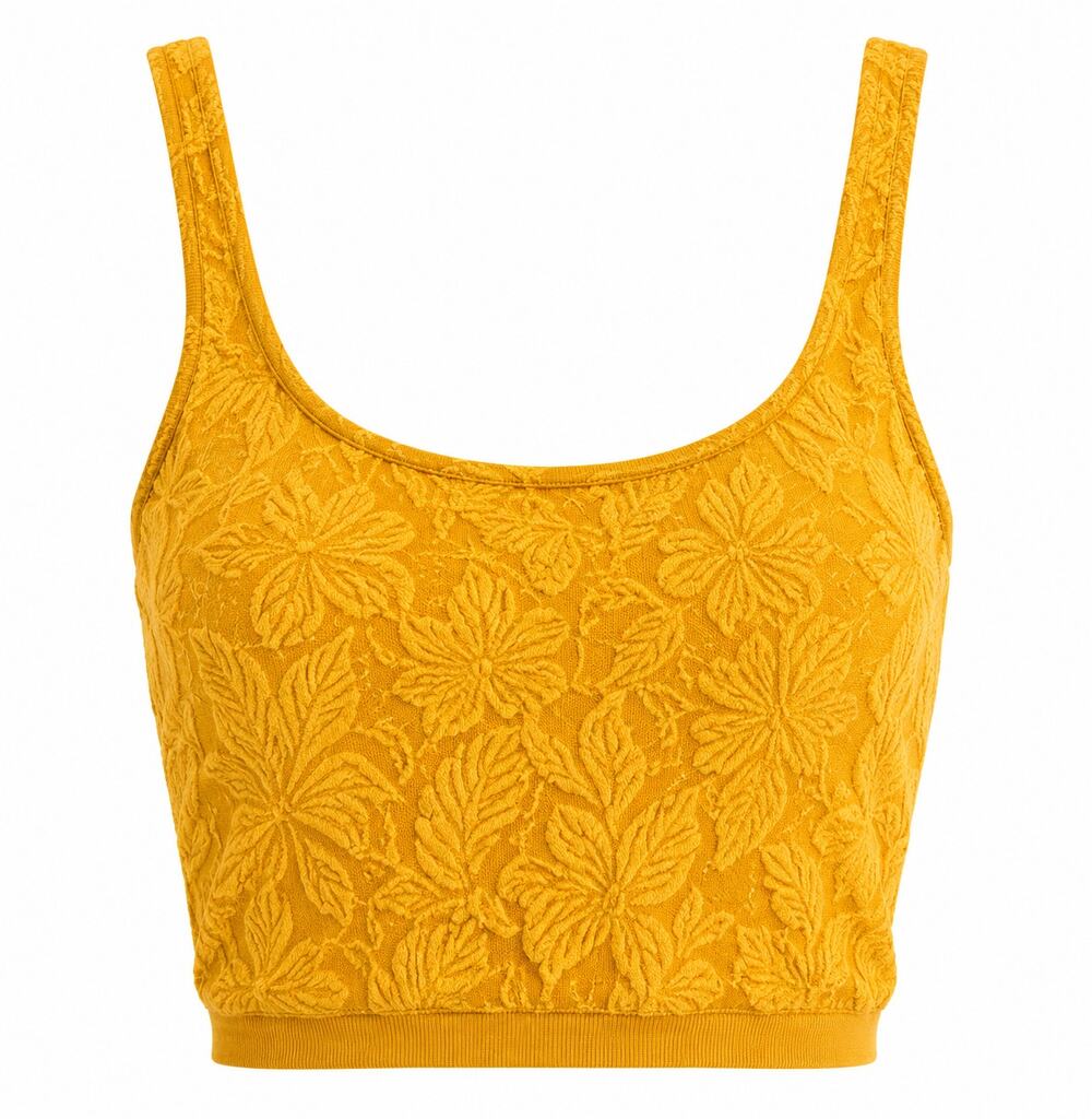 Anthropologie Crop Tank Top- Mustard Yellow -Size S/M